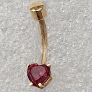 Garnet  Belly/Naval  Ring 14K